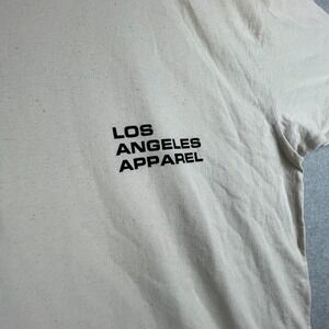 Los Angeles Apparel Shirt Men Ivory Logo Heavyweight Dov Charney Made USA Y2K